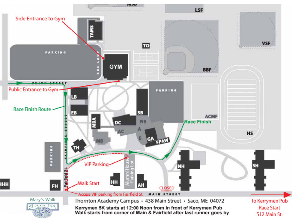 Mary's Walk Parking Map